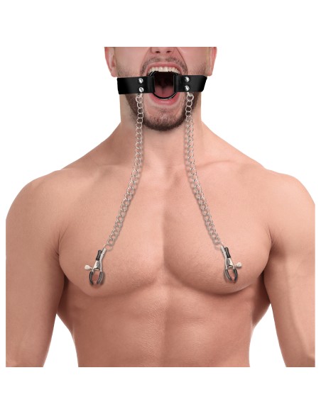 Bâillon et Pinces-tétons O-Ring 5cm