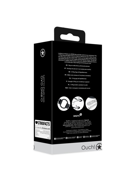 Bâillon et Pinces-tétons O-Ring 5cm