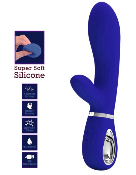 Vibro Rabbit Thomas 11 x 3.8cm Indigo