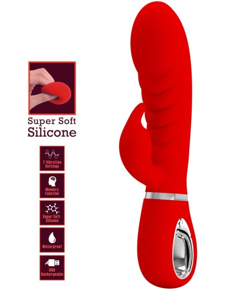 Vibro Rabbit Prescott 12 x 3.9cm Rouge