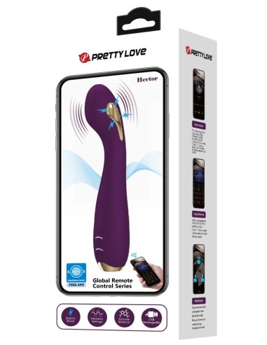 Vibro Point G Électro Connecté Hector 16 x 3.8cm Prune