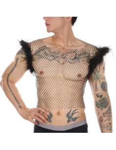 Débardeur Résille Perles et Plumes Nightfizz Noir
