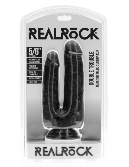 Double Gode Double Trouble 15 x 4.5cm Noir