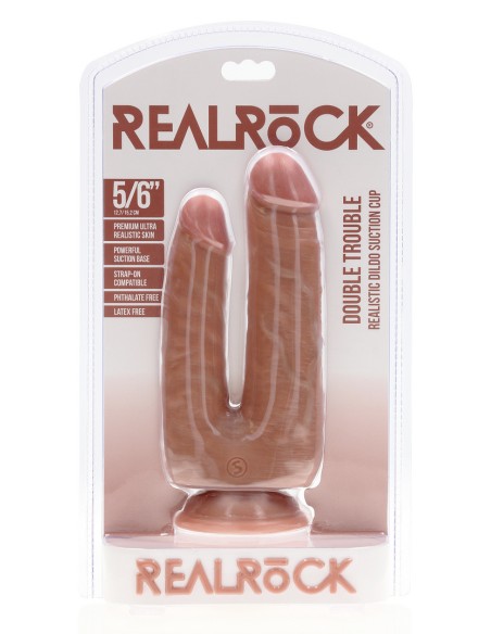 Double Gode Double Trouble 15 x 4.5cm Marron Double Gode Double Trouble 15 x 4.5cm Marron