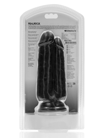 Double Gode Two In One 15.5 x 6.5cm Noir Double Gode Two In One 15.5 x 6.5cm Noir