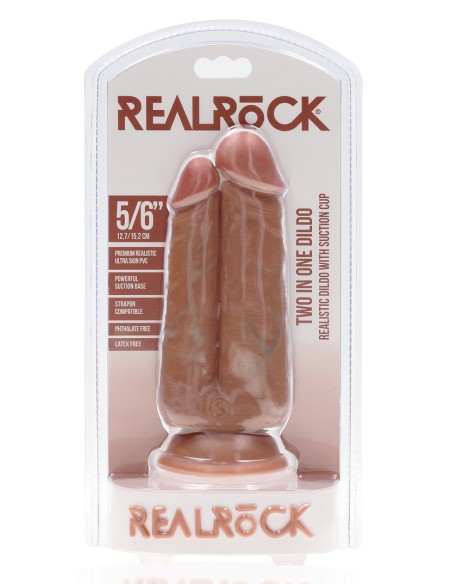 Double Gode Two In One 15.5 x 6.5cm Marron Double Gode Two In One 15.5 x 6.5cm Marron