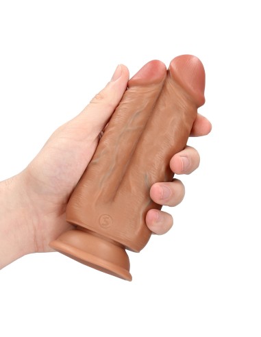 Double Gode Two In One 15.5 x 6.5cm Marron