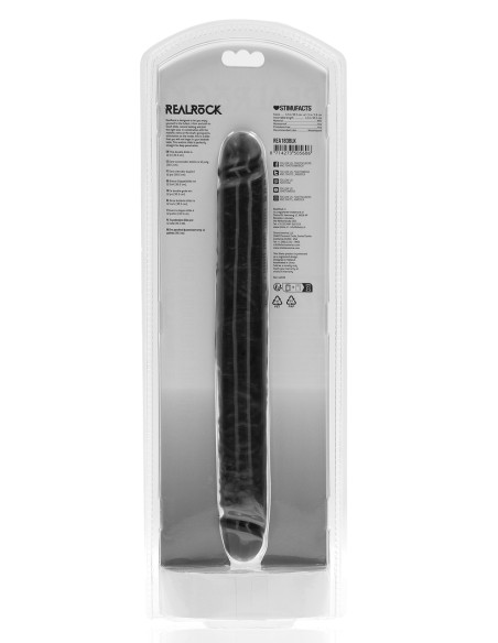Double Gode Straight Slim 30.5 x 3.5cm Noir