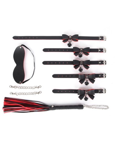 Kit Sexy Bow 5 Pièces Noir-Rouge