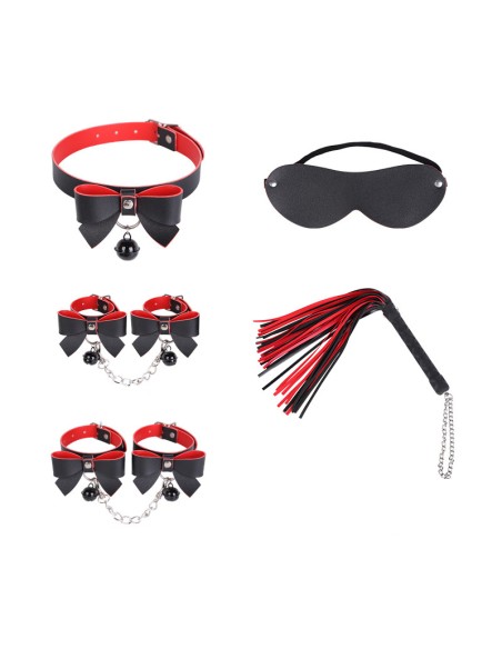 Kit Sexy Bow 5 Pièces Noir-Rouge