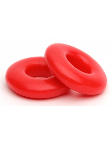 Lot de 2 Cockrings souples Stacker 20 mm Rouges