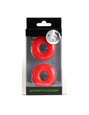 Lot de 2 Cockrings souples Stacker 20 mm Rouges