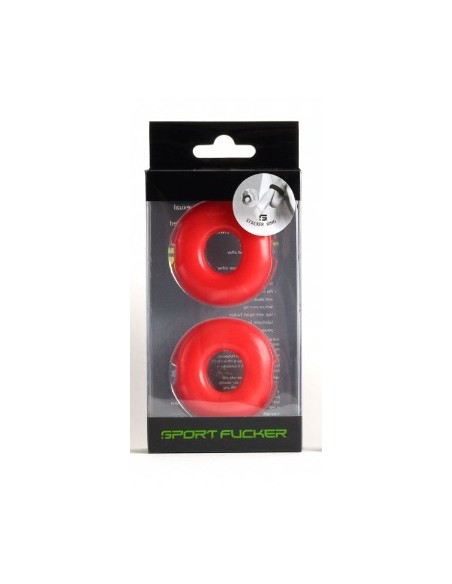 Lot de 2 Cockrings souples Stacker 20 mm Rouges