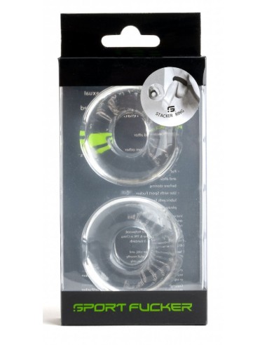 Lot de 2 Cockrings souples Stacker 20 mm Transparents