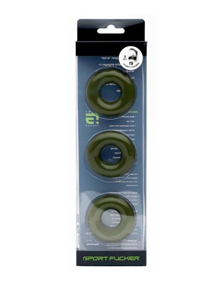 Lot de 3 Cockrings Chubby 20mm Kaki