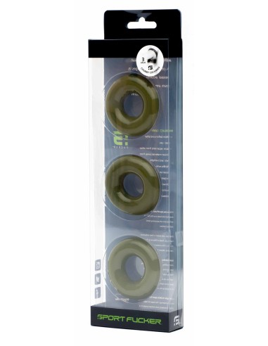 Lot de 3 Cockrings Chubby 20mm Kaki