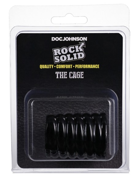 Cockring The Cage 25 mm - Longueur 5 cm Noir - Ballstretchers Souples - 2