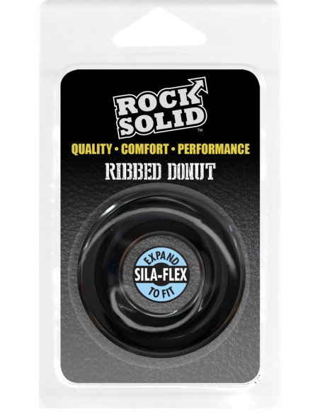 Cockring The Ribbed Donut 28 mm Noir