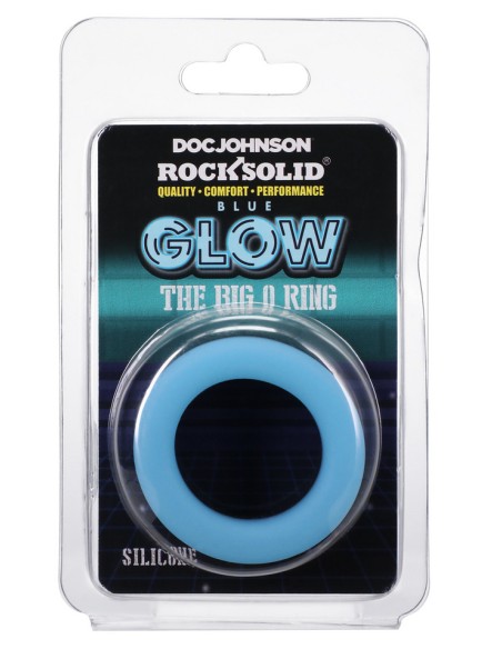 Cockring Phosphorescent The Big O 32 mm Noir-Bleu ciel