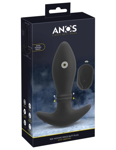 Plug vibrant Moving Rings Anos 14 x 4.8 cm Noir