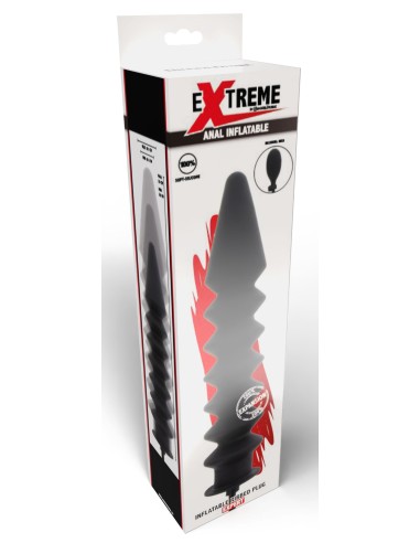 Gode gonflable Expert Ribbed 28 x 6 cm Noir