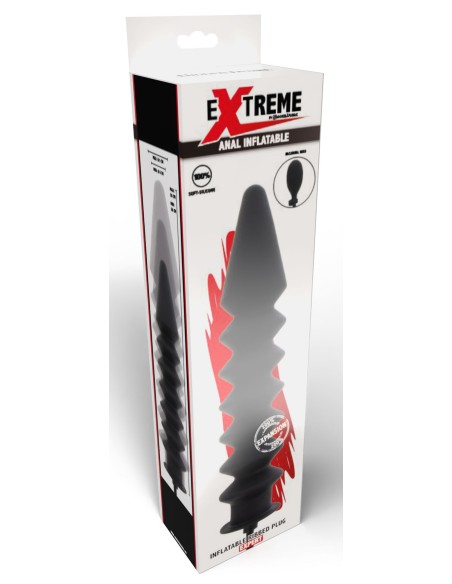 Gode gonflable Expert Ribbed 28 x 6 cm Noir