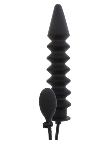Gode gonflable Expert Ribbed 28 x 6 cm Noir