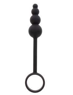 Cockring Plug anal Beads Ring 8.5 x 3.5 cm Noir