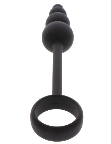 Cockring Plug anal Beads Ring 8.5 x 3.5 cm Noir
