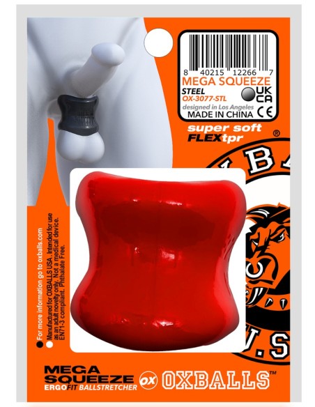 Ballstretcher Mega Squeeze 30 mm - Hauteur 50 mm Rouge Ballstretcher Mega Squeeze 30 mm - Hauteur 50 mm Rouge