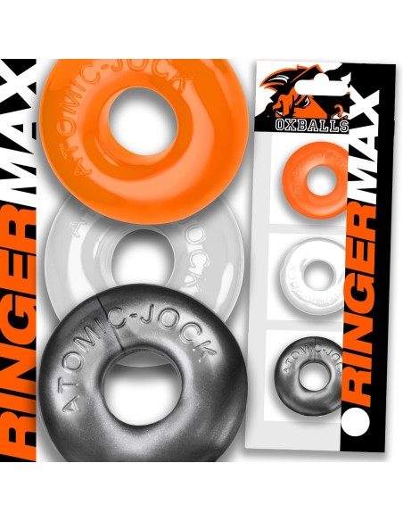 Lot de 3 Cockrings Ringer Max 20 mm Hazard