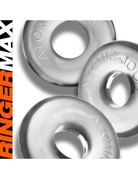 Lot de 3 Cockrings Ringer Max 20 mm Transparents