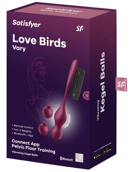 Boules de Geisha Vibrantes Connectées Love Birds Vary 9 x 3.3cm