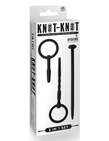 Lot de 3 Tiges et plug d'urètre Knot Sound Diamètre 7mm