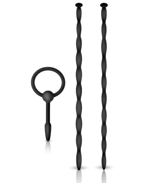 Lot de 3 Tiges et Plug d'urètre Knot Long 27 cm - Diamètre 7 à 10mm