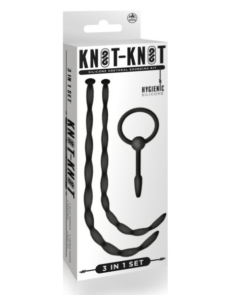 Lot de 3 Tiges et Plug d'urètre Knot Long 27 cm - Diamètre 7 à 10mm