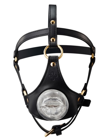 Bâillon avec Masturbateur Entrée Bouche Tranlips 30mm