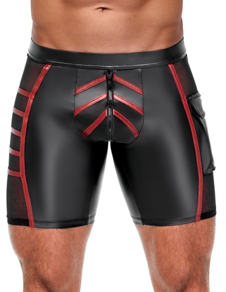 Short avec zip Ormeto Noir-Rouge Short avec zip Ormeto Noir-Rouge