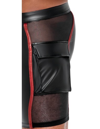 Short avec zip Ormeto Noir-Rouge