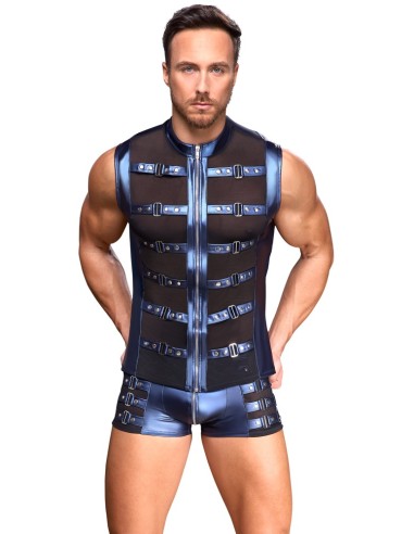 Boxer avec zip Eclino Bleu métallisé