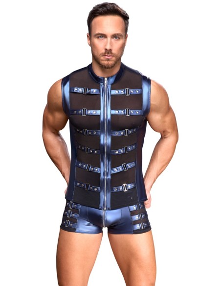 Boxer avec zip Eclino Bleu métallisé