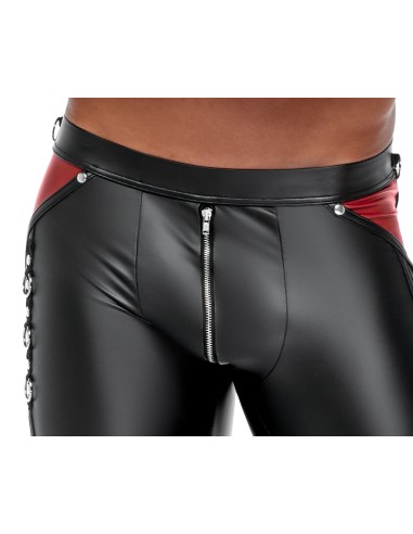 Pantalon ORMETO Noir-Rouge