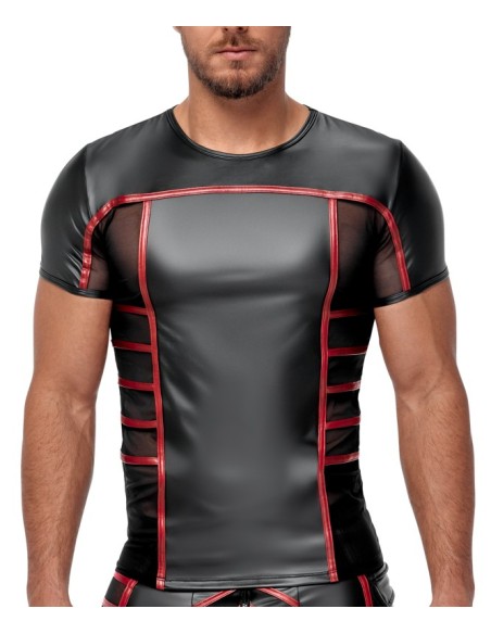 T-shirt Top Ormeto Noir-Rouge