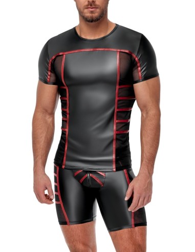 T-shirt TOP ORMETO Noir-Rouge