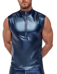 Débardeur avec zip Top Andio Bleu métallisé