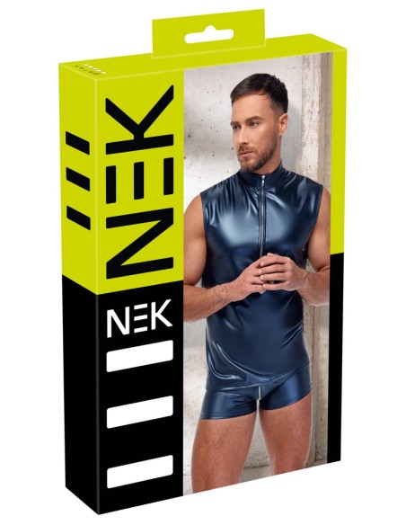 Débardeur avec zip Top Andio Bleu métallisé