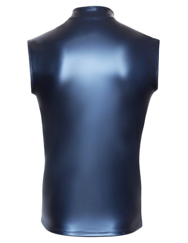 Débardeur avec zip Top Andio Bleu métallisé