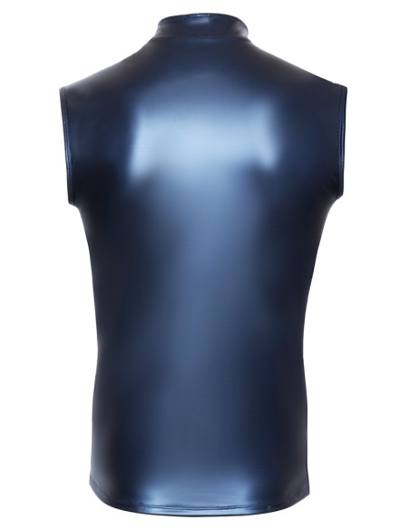 Débardeur avec zip Top Andio Bleu métallisé
