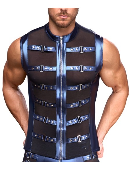 Veste avec zip Top Eclino Bleu métallisé