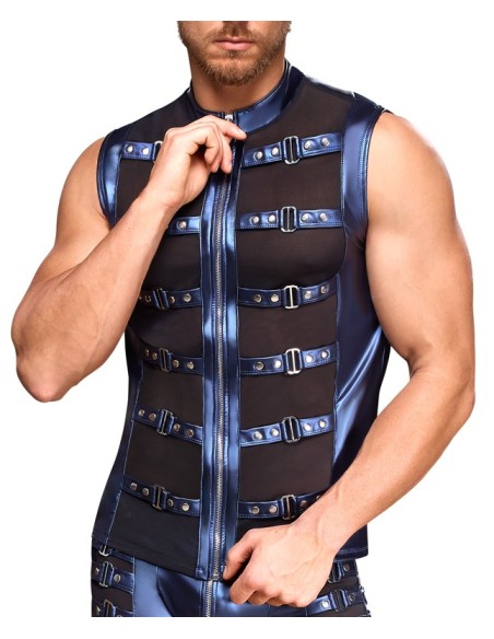 Veste avec zip Top Eclino Bleu métallisé